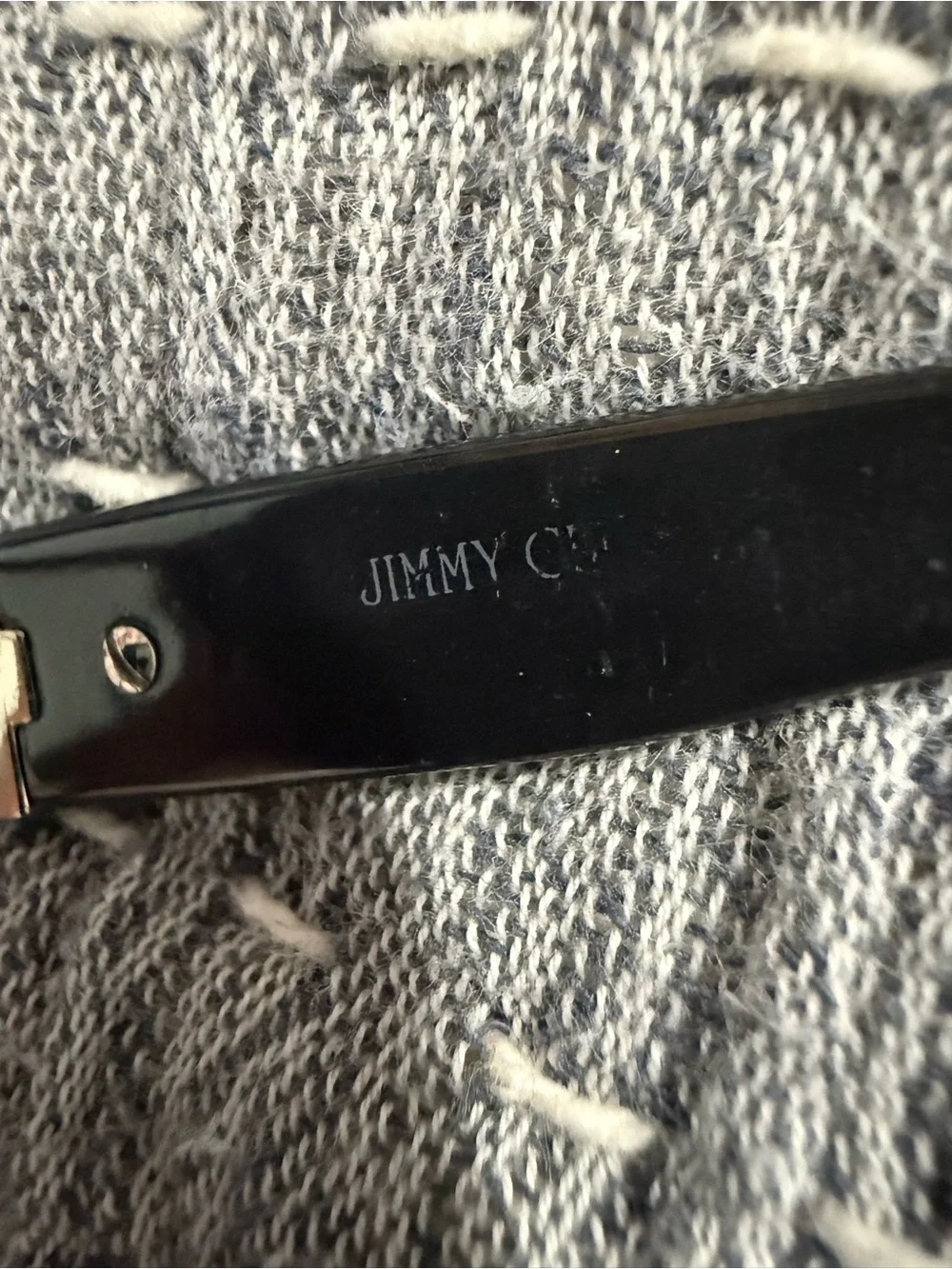 Jimmy Choo Rectangular Glasses — Black and Gray with Swarovski rhinestones